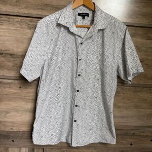 WESTZEROONE L Black White Panda Polar Bear Print Casual Button Down Shirt